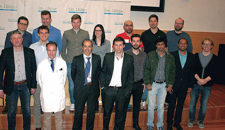 Los responsables del proyecto con el director de Son Llàtzer, Francesc Marí, el ingeniero de Sampol, Pau Cortés y el coordinador de Opti Wolfgang Birk.