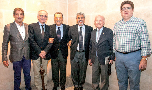 Antoni Real, Macià Tomás, Javier Cortés, Hernán Gioseffi, Alfonso Ballesteros y Antoni Bennasar tras la presentación.